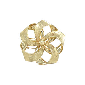 Gouden bloem broche 14 krt