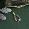 vintage Gouden vintage hanger met saffier 14 krt