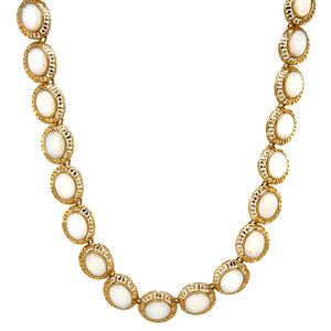 Gouden collier met opaal 14 krt
