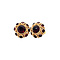 vintage Golden vintage entourage stud earrings with garnet 14 carat