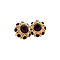 vintage Golden vintage entourage stud earrings with garnet 14 carat
