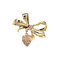 vintage Golden vintage bow brooch with pearls 14 kt