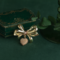vintage Golden vintage bow brooch with pearls 14 kt