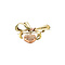 vintage Golden vintage bow brooch with pearls 14 kt