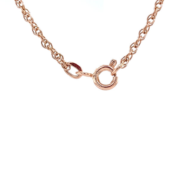 vintage Roségouden vintage koord collier met hanger 14 krt