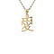 vintage Gouden vintage Chinees symbool liefde hanger 14 krt