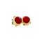 vintage Gold vintage stud earrings with carnelian 14 kt