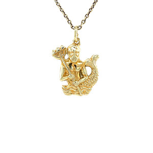 Gold Neptunus pendant 14 kt