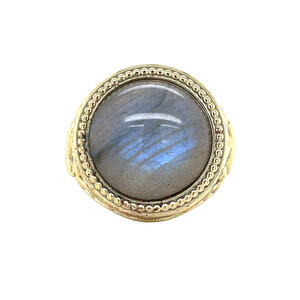 Gold ring with labradorite 14 kt
