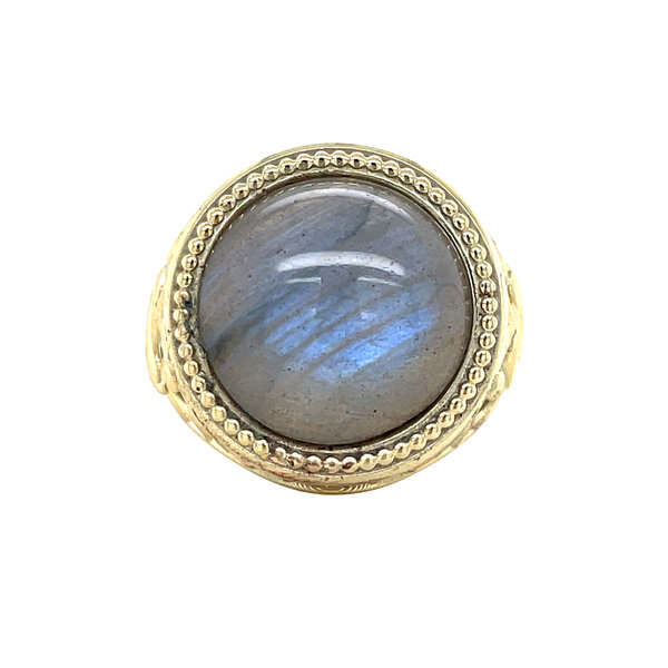 vintage Golden vintage ring with labradorite 14 kt