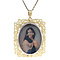 vintage Gold vintage pendant with enamel and zirconia 14 kt