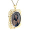 vintage Gouden vintage hanger met emaille en zirkonia 14 krt
