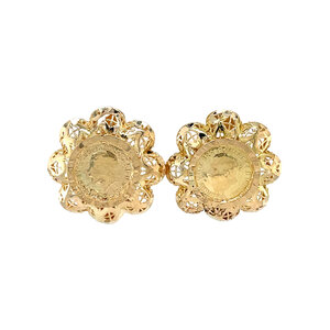 Golden coin earrings 14 kt
