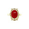 vintage Gouden vintage ring met bloedkoraal 14 krt