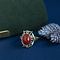 vintage Gouden vintage ring met bloedkoraal 14 krt