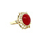 vintage Gouden vintage ring met bloedkoraal 14 krt