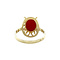 vintage Gouden vintage ring met bloedkoraal 14 krt