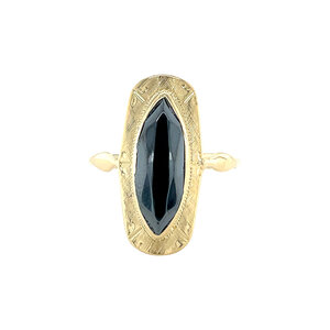 Gold ring with hematite 14 kt