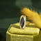 vintage Gold vintage ring with hematite 14 kt