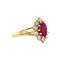 vintage Gouden vintage entourage ring met robijn en diamant 14 krt