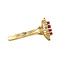 vintage Gouden vintage entourage ring met robijn en diamant 14 krt
