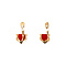 vintage Golden vintage drop earrings with blood coral 14 ct