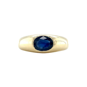 Gouden ring met saffier 14 krt