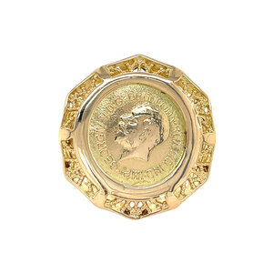 Gouden munt ring 14 krt