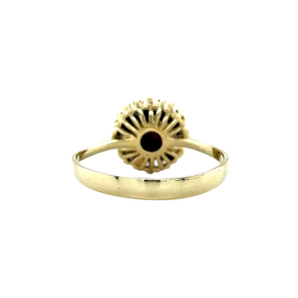 vintage Gouden vintage ring met bloedkoraal 14 krt