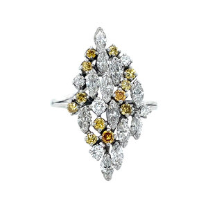 White gold ring with diamond 14 kt