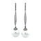 vintage Witgouden vintage oorhangers met diamant en parel 18 krt