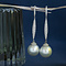 vintage Witgouden vintage oorhangers met diamant en parel 18 krt