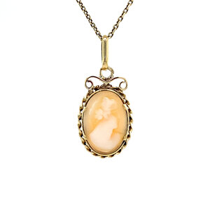 Gold pendant with cameo 14 kt