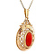 vintage Gold vintage pendant with red coral 14 kt
