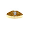 vintage Vintage ring met mystieke topaas en diamant 8 krt