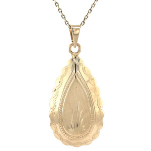 Gold pendant with engraving 14 carat