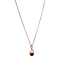 vintage Roségouden vintage collier met granaat en diamant hanger 18 krt