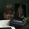 vintage Roségouden vintage collier met granaat en diamant hanger 18 krt