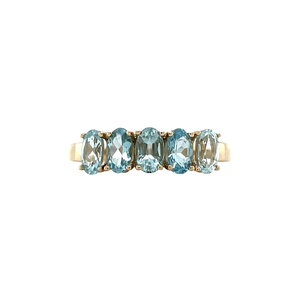 Josephine ring 14 krt - Aqua