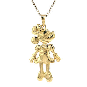 Gold Minnie Mouse pendant 18 kt