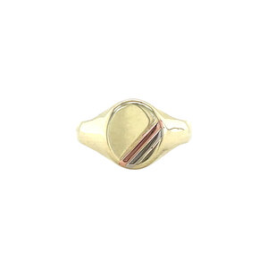 Tricolour gold signet ring 14 carat