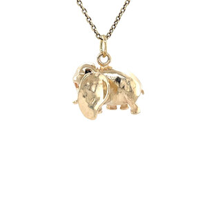 Gold elephant pendant 14 kt
