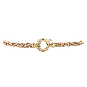 Gold foxtail bracelet 14 kt