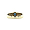 vintage Gouden vintage ring met saffier en diamant 14 krt