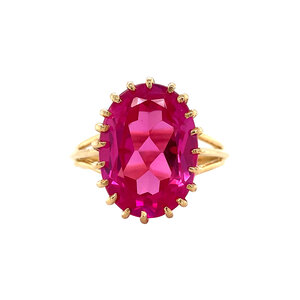 Gold ring with ruby 18 kt