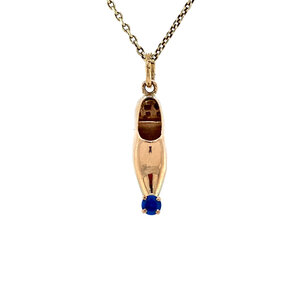 Gouden Arabische schoen hanger met spinel 14 krt