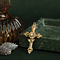 vintage Roségouden vintage entourage kruis hanger met parel 14 krt