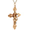 vintage Rose-golden vintage entourage cross pendant with pearl 14 kt