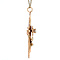 vintage Rose-golden vintage entourage cross pendant with pearl 14 kt