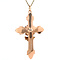 vintage Rose-golden vintage entourage cross pendant with pearl 14 kt